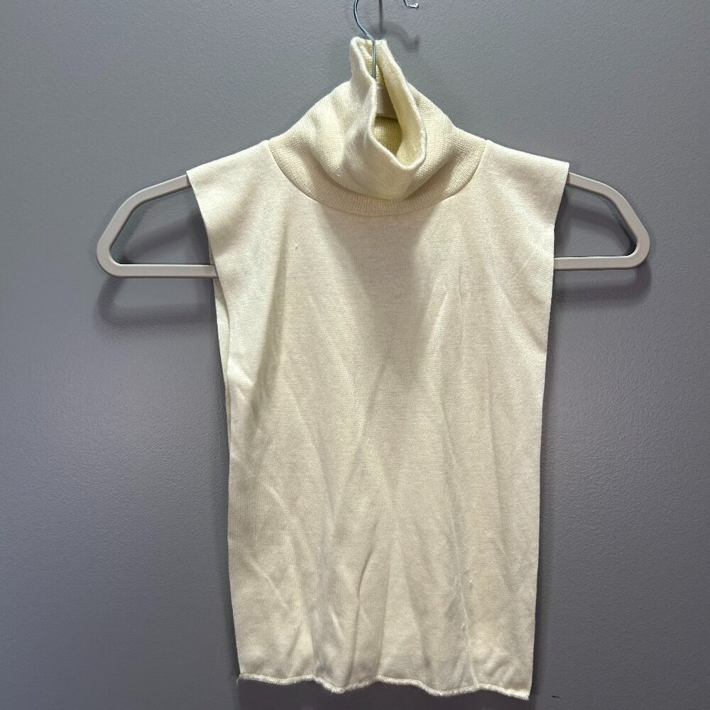 Cream-colored faux turtleneck dickey